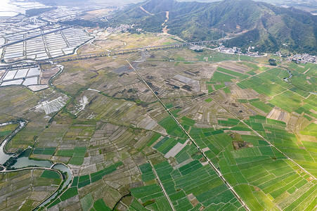 航拍大规模农田种植