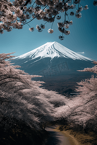 城市日本摄影照片_日本富士山远景摄影图