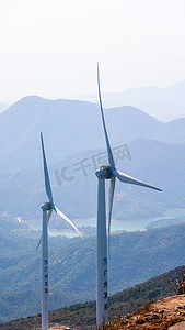 波普风电商主图摄影照片_风电风能风车新能源