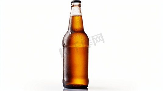 黄色啤酒饮品玻璃瓶静物摄影图