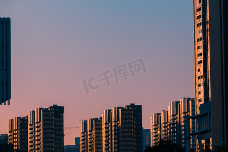 夕阳画卷城市建筑