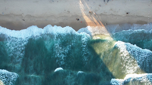 航拍海水海浪浪花海边