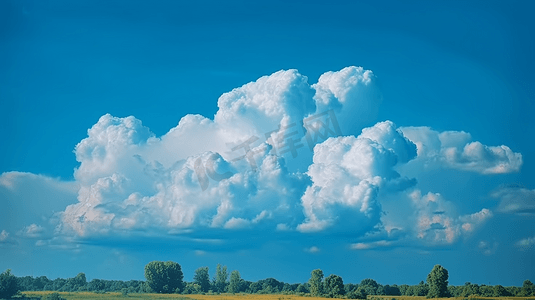 蔚蓝天空云朵摄影