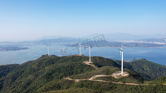 波普风电商主图摄影照片_风电风能风车新能源