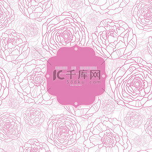 ροζ γραμμή λουλούδια τέχνης πλαίσιο χωρίς ραφή πρότυπο υπόβαθρο粉红色的线条的艺术之花帧无缝图案背景