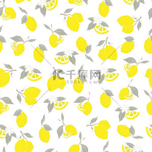 切片png背景图片_在粉红色背景上的矢量无缝图案柠檬和切片柠檬。夏季柠檬图案的背景，面料，纸张，纺织品，邀请函，网页.