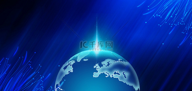 蓝色科技商务电子背景图片_互联网科技粒子蓝色简约商务