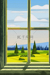 窗户窗棂窗外风景