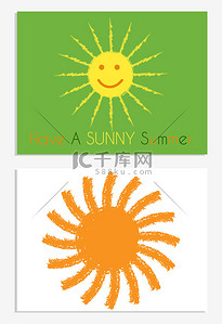 封面夏天背景图片_矢量设计模板集，具有粗俗风格的阳光