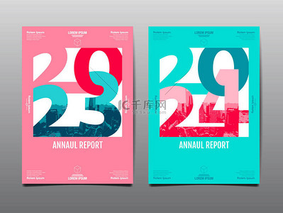 annual report 2023,2024 , template layout design, Typography flat design, geometric vector illustration