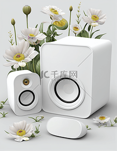 产品摄影3d电器白色音箱