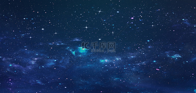 简约神秘背景图片_星空星星深蓝色简约