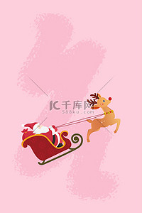 圣诞麋鹿圣诞老人背景图片_圣诞背景卡通麋鹿
