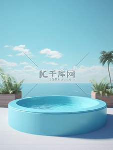 夏日泳池3D电商展台