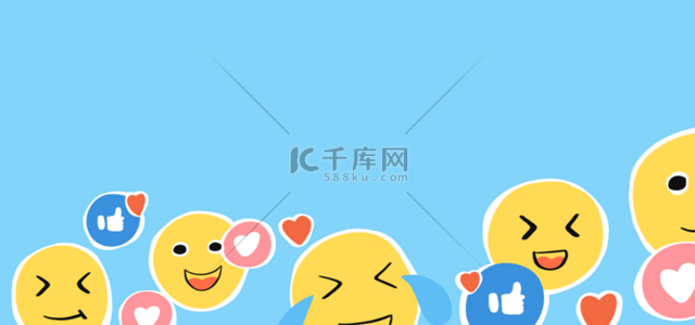 emoji背景图片_创意蓝色涂鸦背景