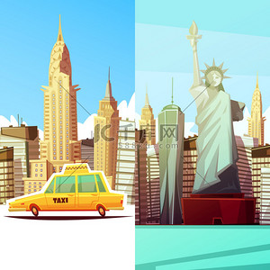 都市城市建筑背景图片_纽约两个垂直横幅