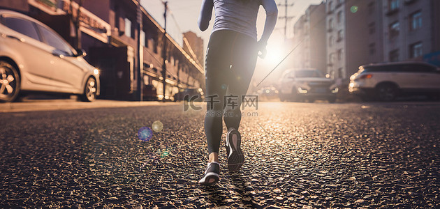 冲刺晨跑跑步运动背景