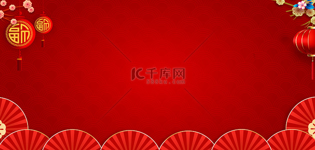新年春节灯笼红色喜庆节日海报背景