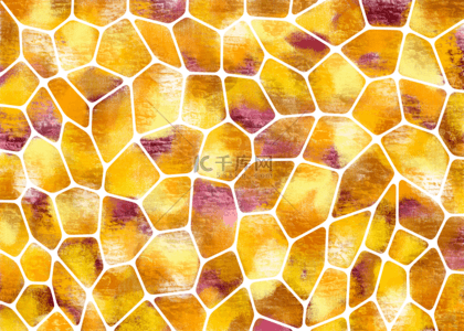 青橘背景图片_voronoi拼图黄色抽象方块背景