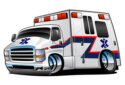 白色辅助医疗救护救援车卡通车隔离病媒图解