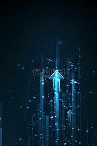 商务科技箭头背景图片_商务科技箭头深蓝色炫酷海报背景
