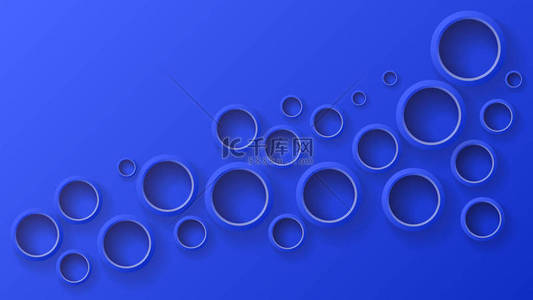现代抽象蓝色背景与圆环。现代几何向量。摘要矢量设计轮。时尚的图形圆形背景。小册子的设计。几何形状。圆形模板