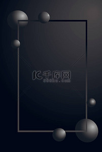 黑色哑光垂直框架，带 3d 流动黑色球体。黑球簇的抽象矢量图。现代时尚概念。动态装饰元素。未来海报或封面设计