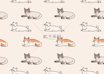 卡通日系动物背景图片_动物猫可爱背景