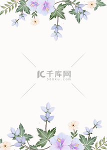 树叶边框矢量背景图片_素雅韩国木槿花背景