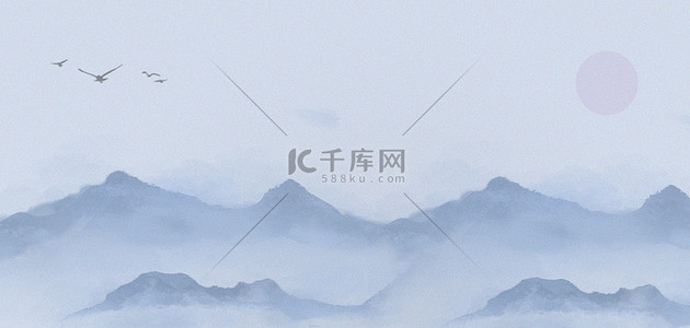 中国风山水水墨复古背景图