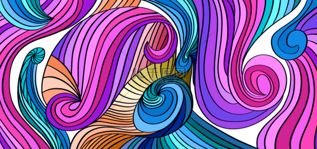 色块线条抽象背景图片_漩涡线条创意彩色背景