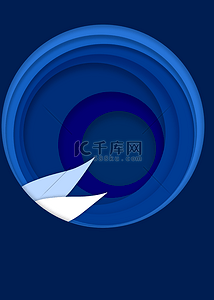 蓝色科科技背景背景图片_蓝色立体圆环背景