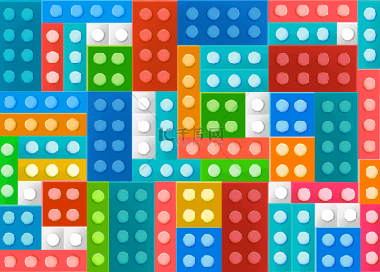 方块堆积背景图片_乐高积木抽象彩色背景