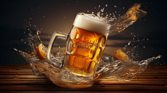 崂特啤酒logo背景图片_夏季解暑啤酒创意背景