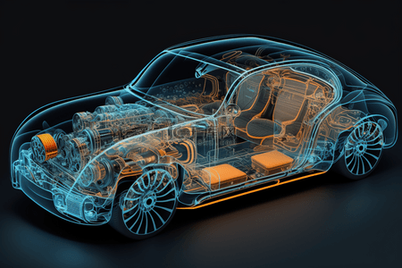 汽车内部构造数字艺术