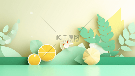 绿色创意简约夏季小清新背景