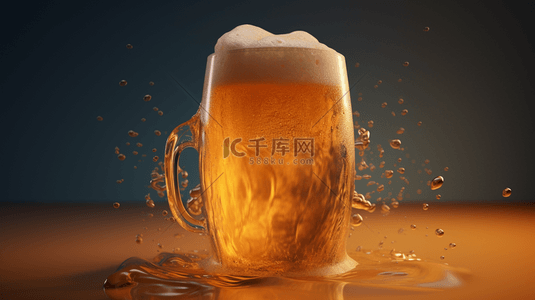 扎啤广告背景图片_夏季啤酒创意广告背景