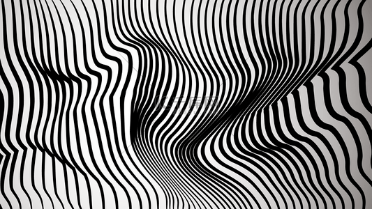 科技流动线条背景图片_波纹错觉线条抽象黑白背景