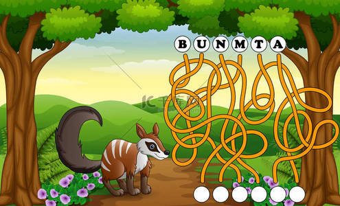 游戏的矢量图解袋食蚁兽迷宫找到方式到词