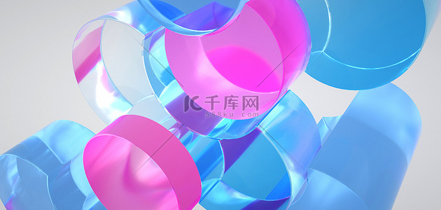 圆形彩色玻璃c4d