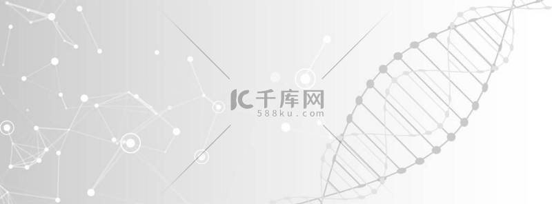 矢量分子背景图片_带有DNA分子的科学模板、壁纸或横幅。矢量说明