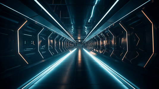 创意交通背景图片_创意科技科幻隧道光效