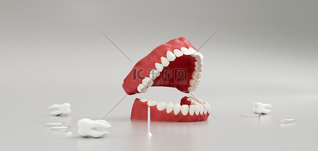医疗牙齿浅白色C4D