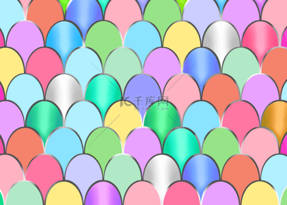 彩色的气球插画背景图片_鱼鳞彩色抽象光感背景