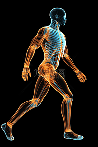 关节人体透视背景图片_人体模型关节解剖透视图