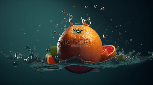 新鲜水果橙子创意广告