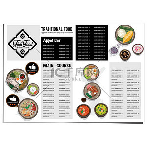 菜单设计背景图片_菜单泰国食品设计模板图形 