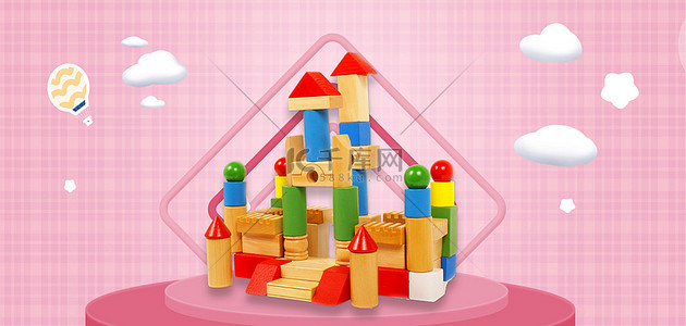 高清红色背景背景图片_儿童积木玩具高清背景