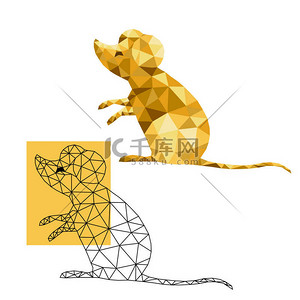 中国日历上的2020年鼠或鼠的象征。动物根据亚洲星座.