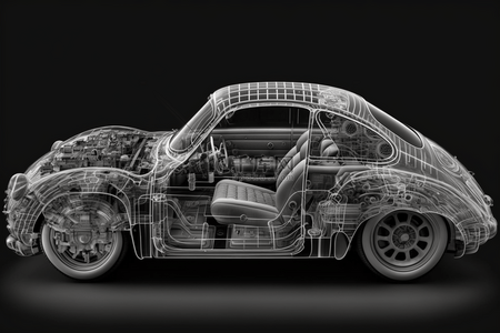 汽车内部构造图数字艺术